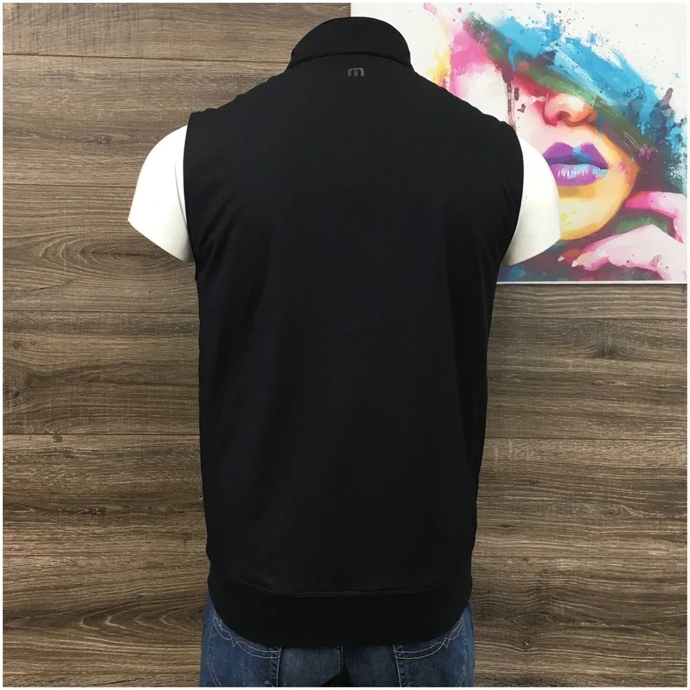 TravisMathew‎ Mens Wanderlust Golf Vest Full Zip Golf Performance Black Size M